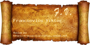 Francsovics Viktor névjegykártya